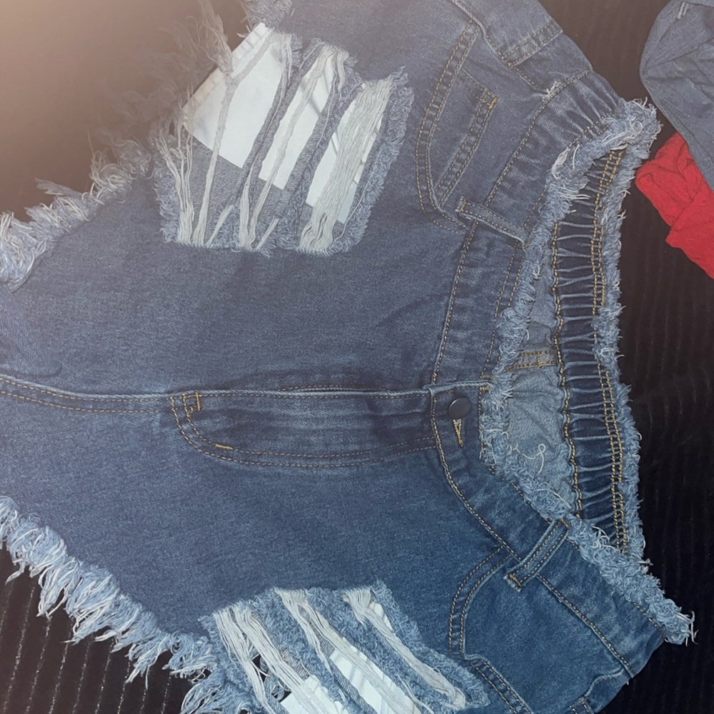 SHEIN CURVE size 16 high cut jean shorts never worn